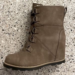 Lace Up Wedge Boots